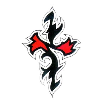 Red and black cross tribal Design Water Transfer Temporary Tattoo(fake Tattoo) Stickers NO.11113